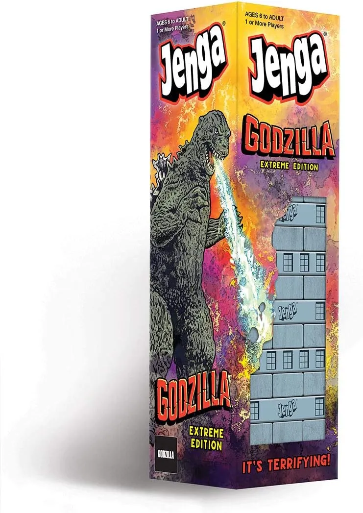 Jenga: Godzilla Extreme Edition | Based on Classic Monster Movie Franchise Godzilla | Collectible Jenga Game | Unique Gameplay Featuring Movable Godzilla Piece