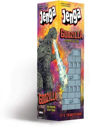 Jenga: Godzilla Extreme Edition | Based on Classic Monster Movie Franchise Godzilla | Collectible Jenga Game | Unique Gameplay Featuring Movable Godzilla Piece