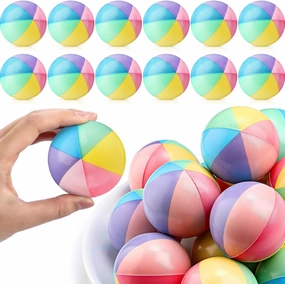 Jerify 24 Pcs Mini Beach Stress Balls 2.5 Inch Foam PU Relief Stress Ball Mini Rainbow Blow up Beach Balls Toys for Girls Boys Birthday Beach Hawaiian Party Favors Summer Pool Games(Rainbow Color)
