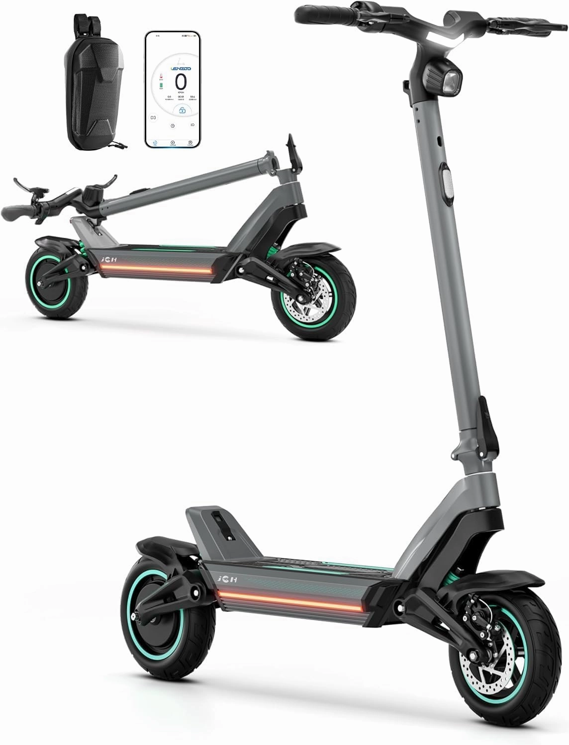 JGH X3/G1 Electric Scooter Adults,800/6000W Motor,30/55 MPH Top Speed,Off Road Pneumatic Tires,Adult Electric Scooter,Folding Commuter Fast Electric Scooter with Smart APP