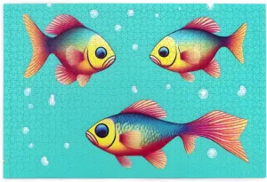 Jigsaw Puzzles1000 Piece Whjdpp Cute Fish Picture Educational Intellectual Wooden Puzzles, Fun Puzzles, Stress Relieving Game