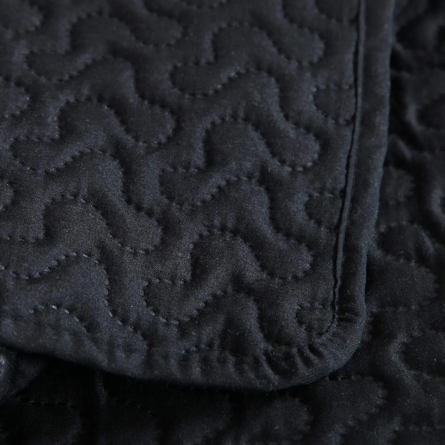 JML Quilts Set, Bedspread Coverlet Set with Pillowcases - 3 Piece Soft and Lightweight Bed Quilt for Spring, Autumn and Summer (Embossed Stripe - Black, Full/Queen(88"x92"))