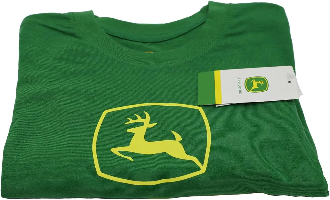John Deere Mens Classic Yellow Logo Short Sleeve T-Shirt