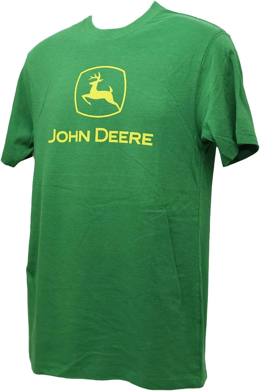 John Deere Mens Classic Yellow Logo Short Sleeve T-Shirt