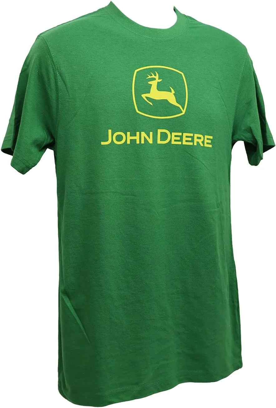 John Deere Mens Classic Yellow Logo Short Sleeve T-Shirt