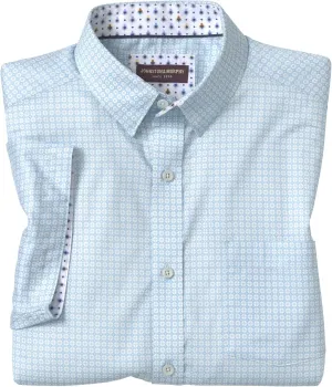 Johnston & Murphy Print Dress Shirt for Men, Classic Short Sleeve Button Up