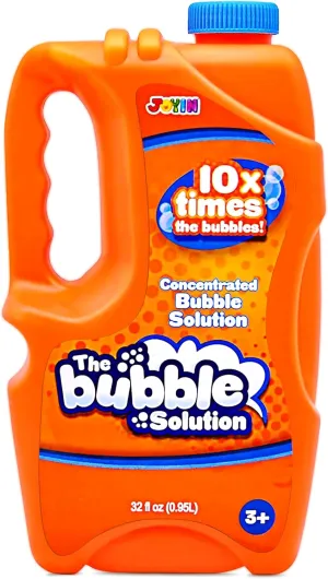 JOYIN 32 oz Bubble Solution Refills (Close to 1L/ 2.5 Gallon), Concentrated Solution for Bubble Machine, Wands, Blower, Easter (Orange)