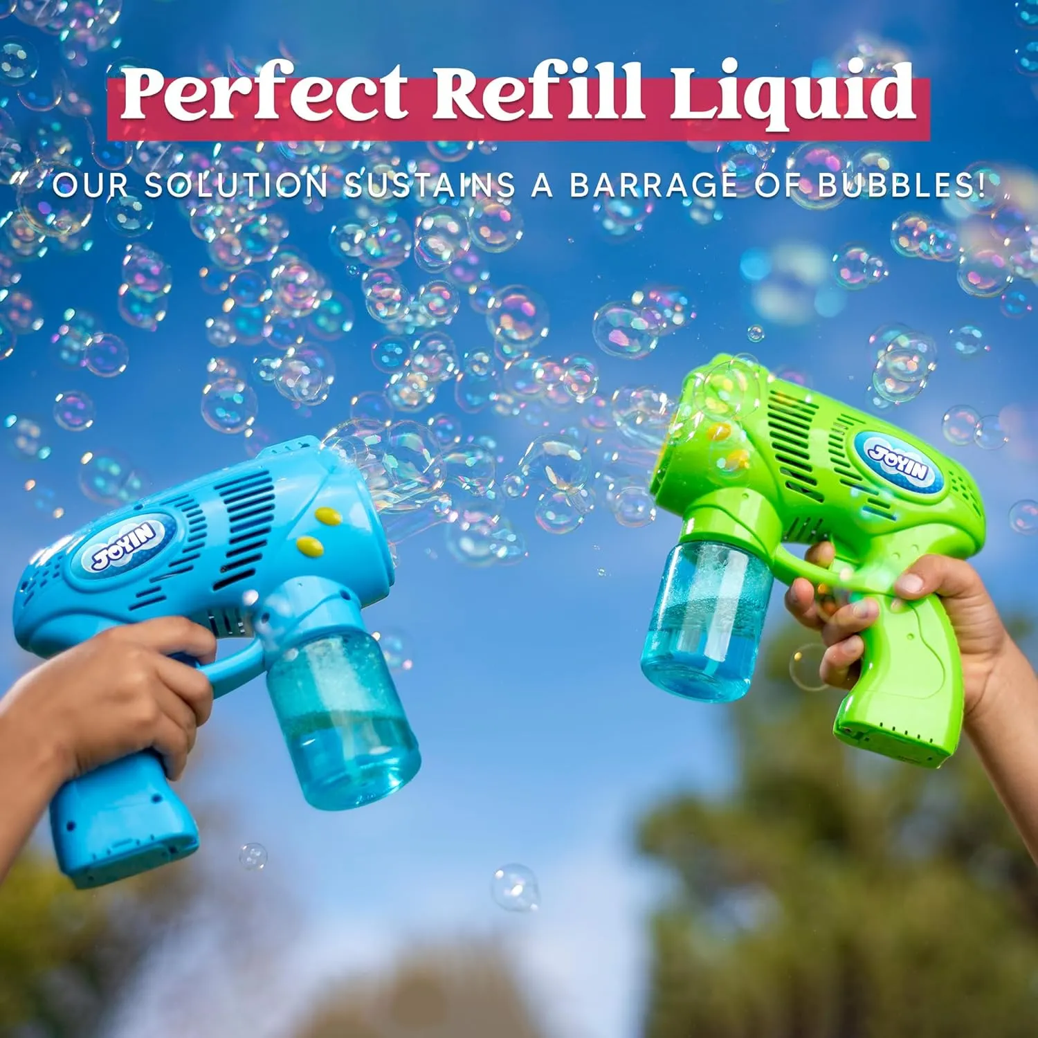 JOYIN 32 oz Bubble Solution Refills (Close to 1L/ 2.5 Gallon), Concentrated Solution for Bubble Machine, Wands, Blower, Easter (Orange)