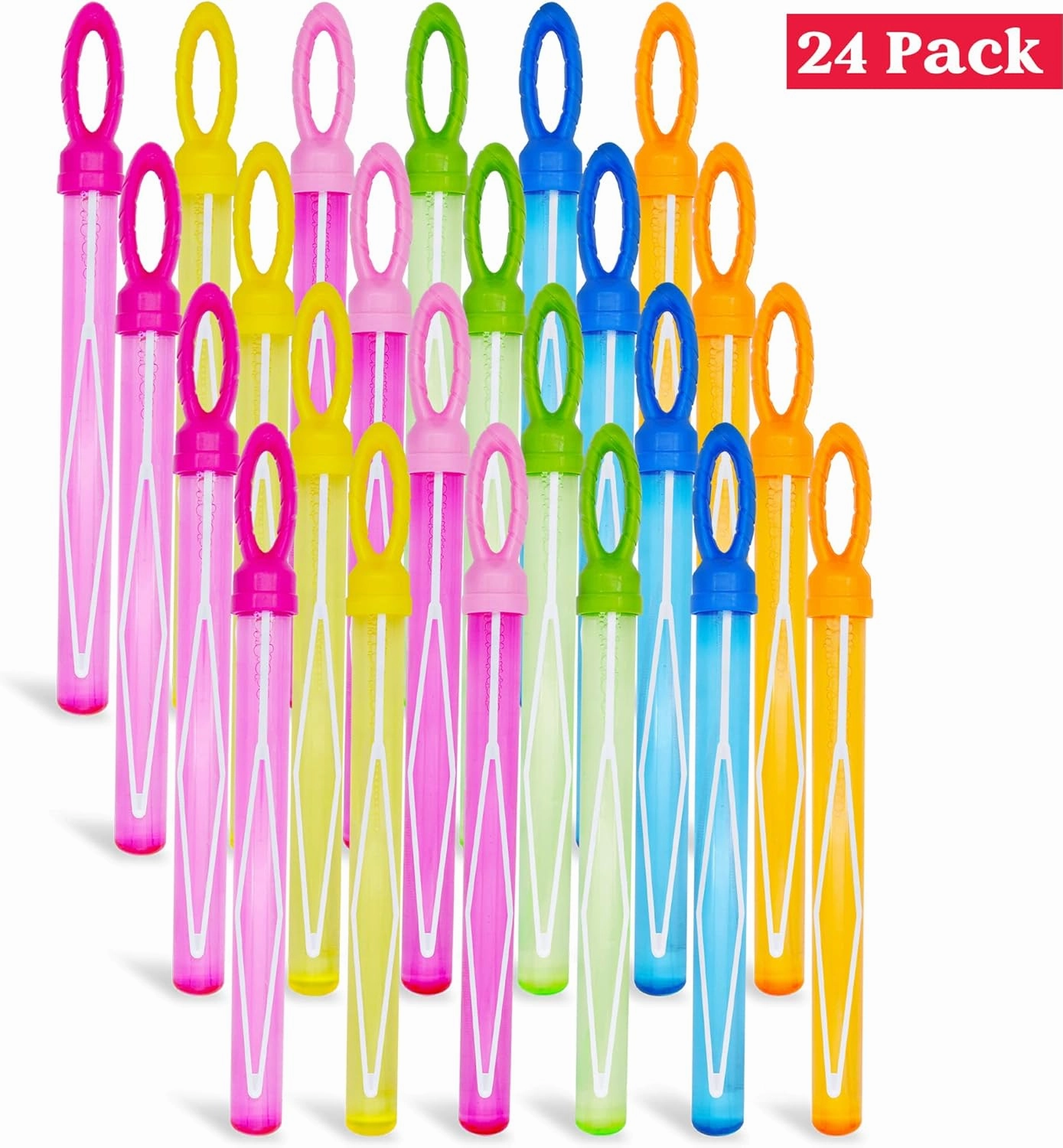 JOYIN 24 Pack 14’’ Big Bubble Wands Bulk Leaf Blower Bubble (2 Dozen) for Summer Toy, Outdoor/Indoor Activity Use, Easter, Party Favors Supplies for Kids