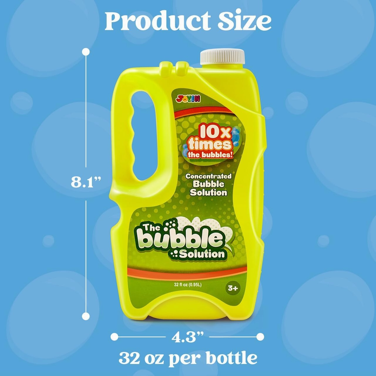 JOYIN 32 oz Bubble Solution Refills (Close to 1L/ 2.5 Gallon), Concentrated Solution for Bubble Machine, Wands, Blower, Easter (Yellow)