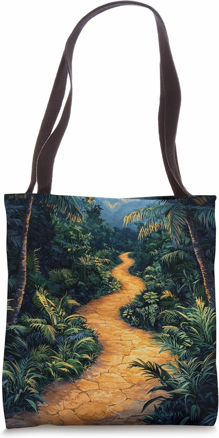 Jungle Pathway Landscape Graphic Tote Bag