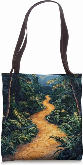 Jungle Pathway Landscape Graphic Tote Bag