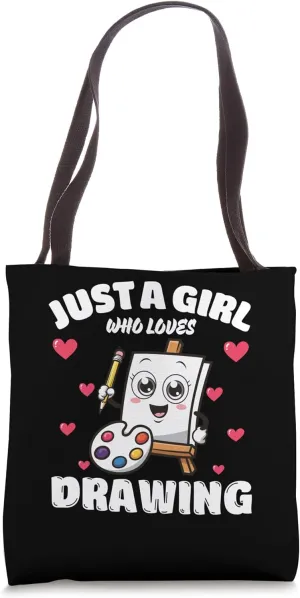 Just A Girl Who Loves Drawing, Sketching, Designing Painting Tote Bag
