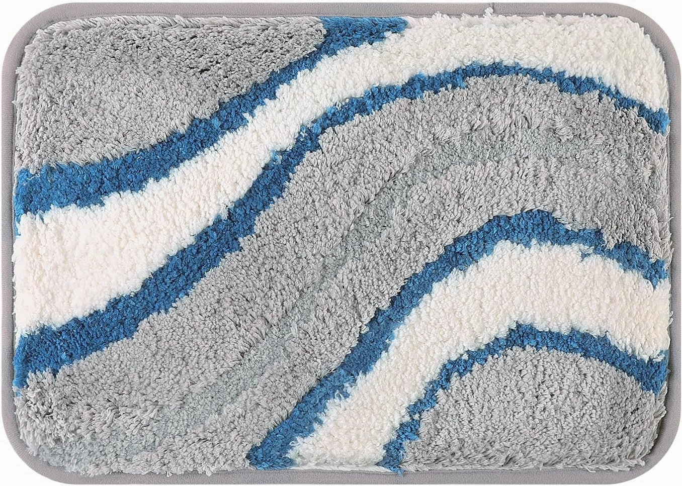 KAMA BRIDAL Microfiber Bath Mat Non-Slip Bathroom Floor Rugs Fast Water Absorbent Shower Mat Ultra Soft Bath Rug Anti-Slip Backing Machine Wash Grey 12x18