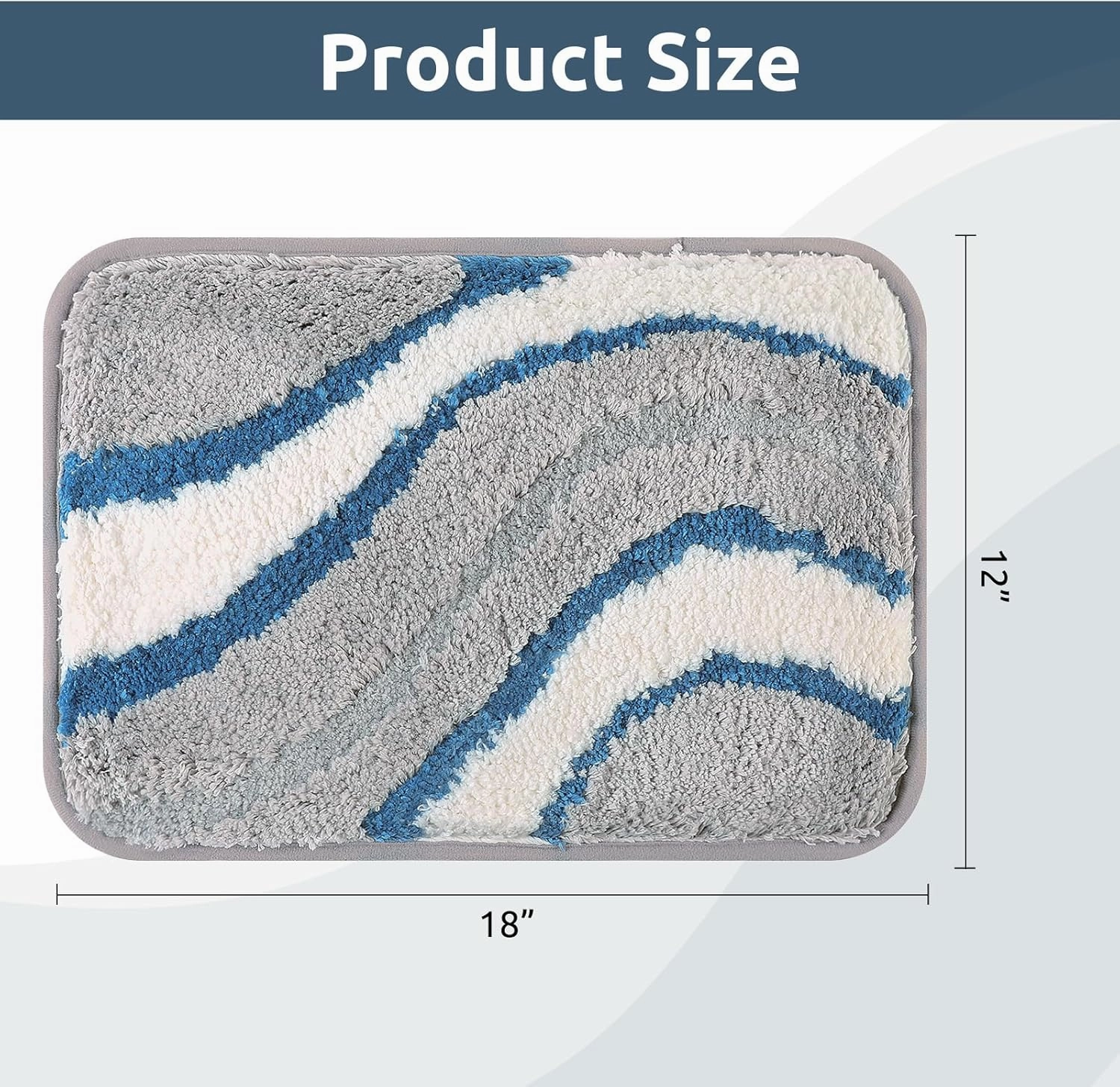 KAMA BRIDAL Microfiber Bath Mat Non-Slip Bathroom Floor Rugs Fast Water Absorbent Shower Mat Ultra Soft Bath Rug Anti-Slip Backing Machine Wash Grey 12x18