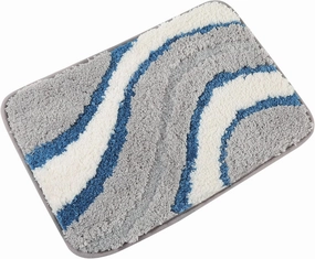 KAMA BRIDAL Microfiber Bath Mat Non-Slip Bathroom Floor Rugs Fast Water Absorbent Shower Mat Ultra Soft Bath Rug Anti-Slip Backing Machine Wash Grey 12x18