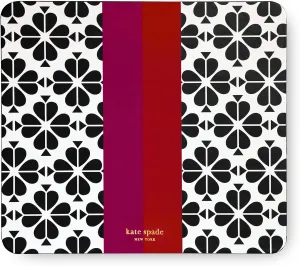 kate spade new york Leatherette Mouse Pad, 9" x 8" Mouse Mat with Non-Slip Back, Cute Mouse Pad for Office Desk, Spade Flower Stripe