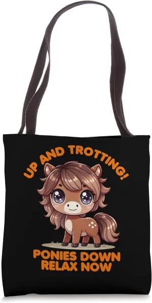 Kawaii Pony Breaks: Up and Down Fun Tote Bag