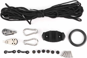 Kayak Anchor Trolley Kit with 29.86ft Rope, Stainless Steel Pulley, and Lightweight Pad Eyes for Water Sports Accessories