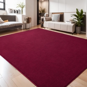 Keeko 4x6 Area Rugs for Bedroom, Soft Modern Living Room Rug Indoor Non Slip Low Pile Washable Rug Fluffy Fuzzy Memory Foam Carpets Throw Rugs for Kids Girls Classroom Dorm Room Decor Red