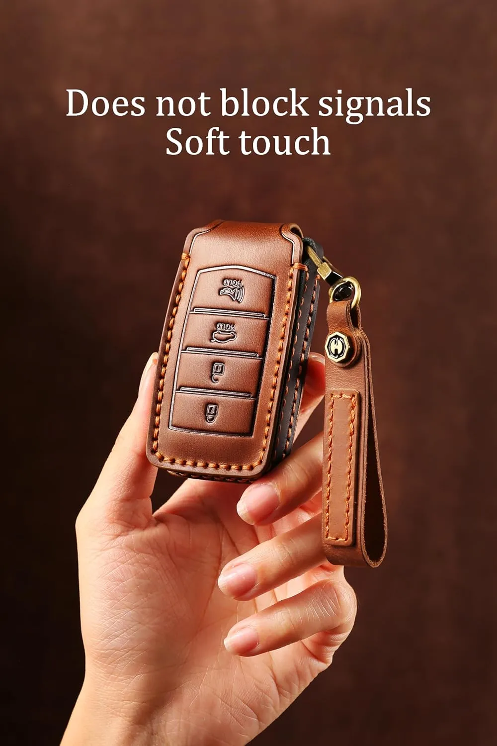 Key Fob Cover Fit for Genesis G70 G80 G90 2017-2020 Keyless Full Cover Smart Key Case with Keychain 4 Button
