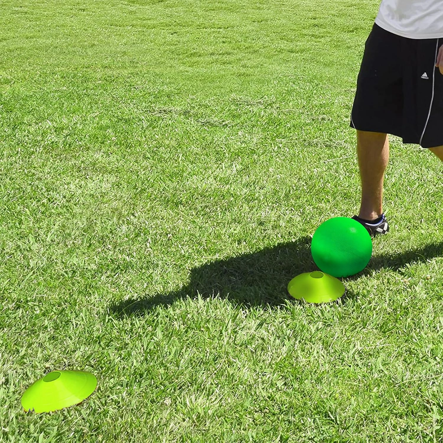 Kickball Set with Bases and Ball - 8.5" Kickball, Rubber Throw Down Bases, Sports Traning Cones, 12" Pump and 14" Scoreboard - Perfect for Kids and Adults - Playground and Backyard Game