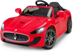 Kid Trax Electric Kids Luxury Maserati Convertible Car Ride-On Toy, 6 Volt Battery, Remote Control, Ages 3-5 Years, Bright Red