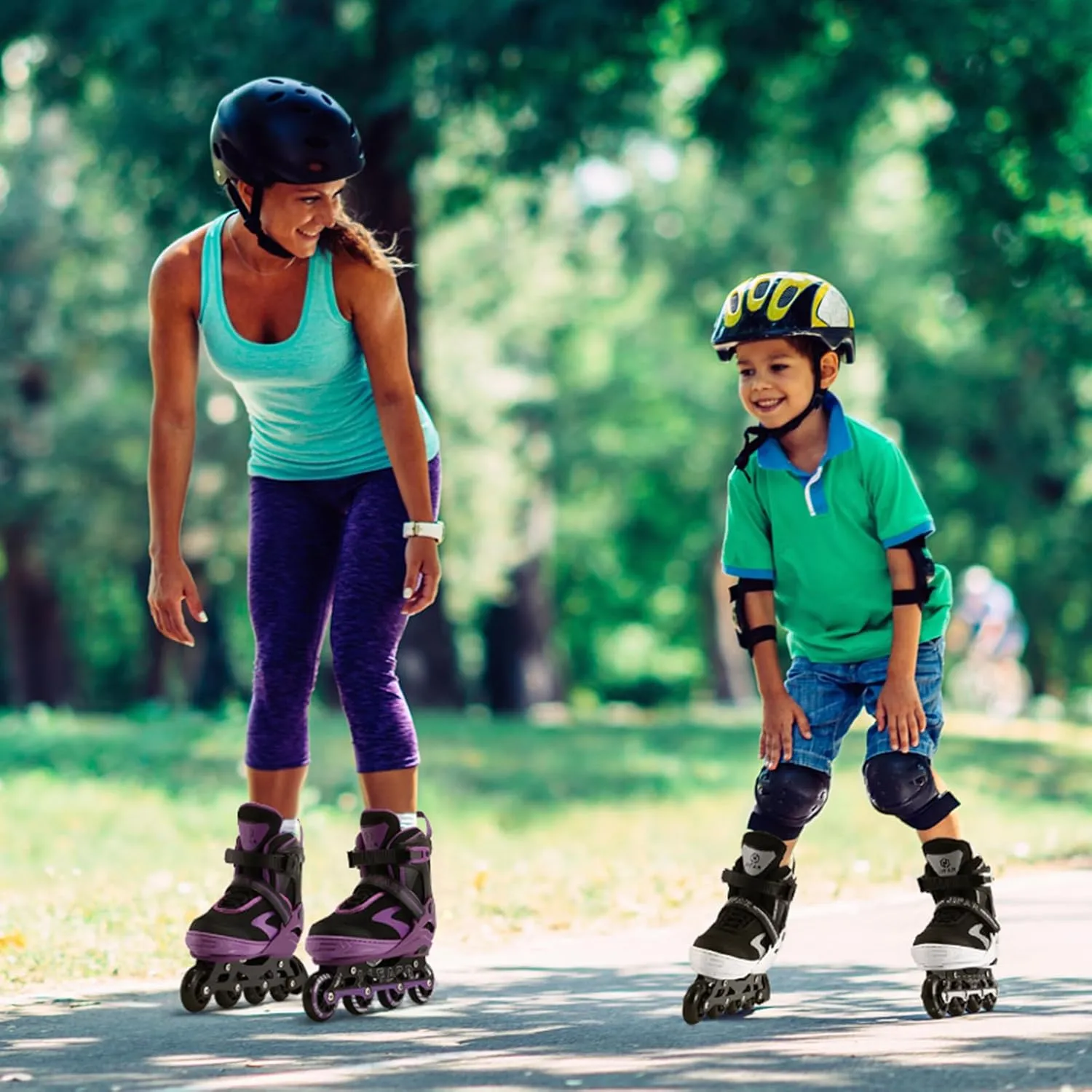 Kids Adjustable Flashing Inline Skates for Boys Girls and Adults with Full Light Up Wheels, Outdoor Roller Skates for Kids Beginner Ages 6-8-12-14, Men and Women