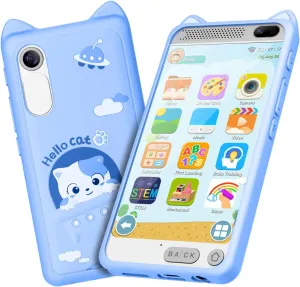 Kids Phone for Boys, 3.97" Touchscreen Kids Toys Cell Phone Learning Music Puzzle-Games, with Silicone Toddler Phone Toys for Girls Boys Age 3-12, Working Real Play Cell Phone(Blue)