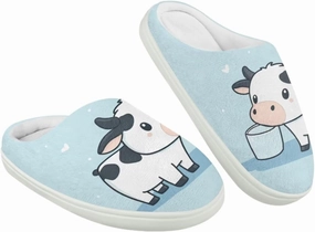 Kids Animals Cotton Slippers Warm Cozy Fuzzy Slippers Non-Slip Plush Outdoor Winter Slippers for Litter Kids US 9-15