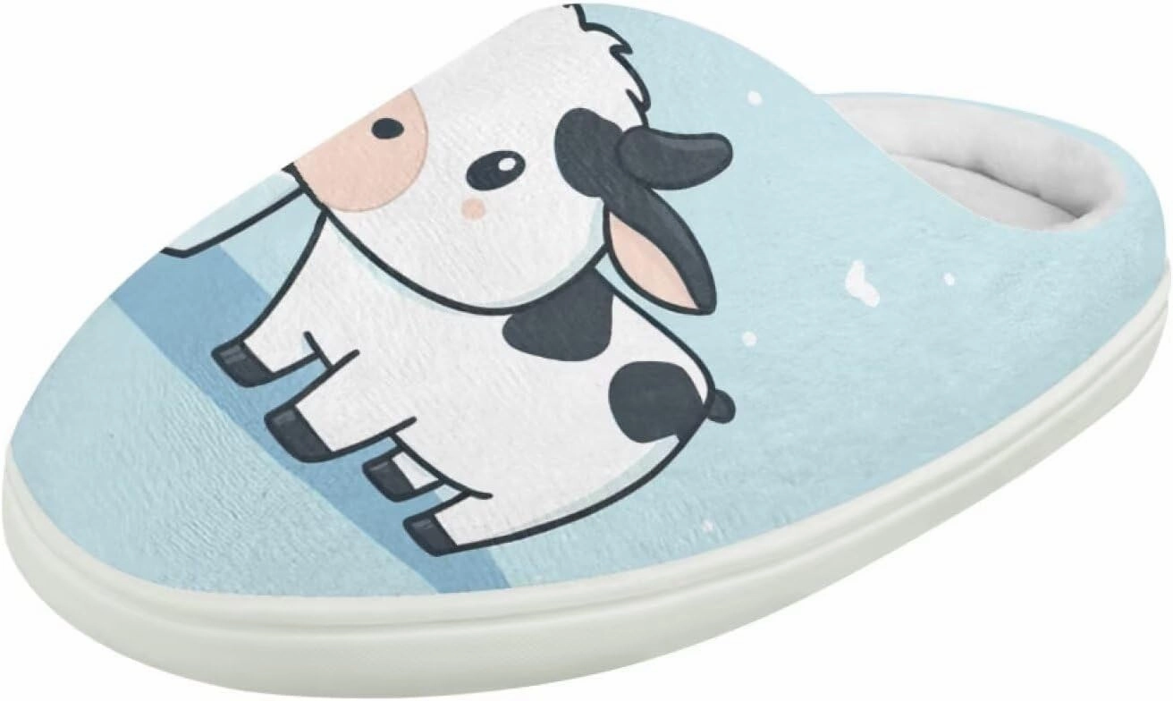 Kids Animals Cotton Slippers Warm Cozy Fuzzy Slippers Non-Slip Plush Outdoor Winter Slippers for Litter Kids US 9-15