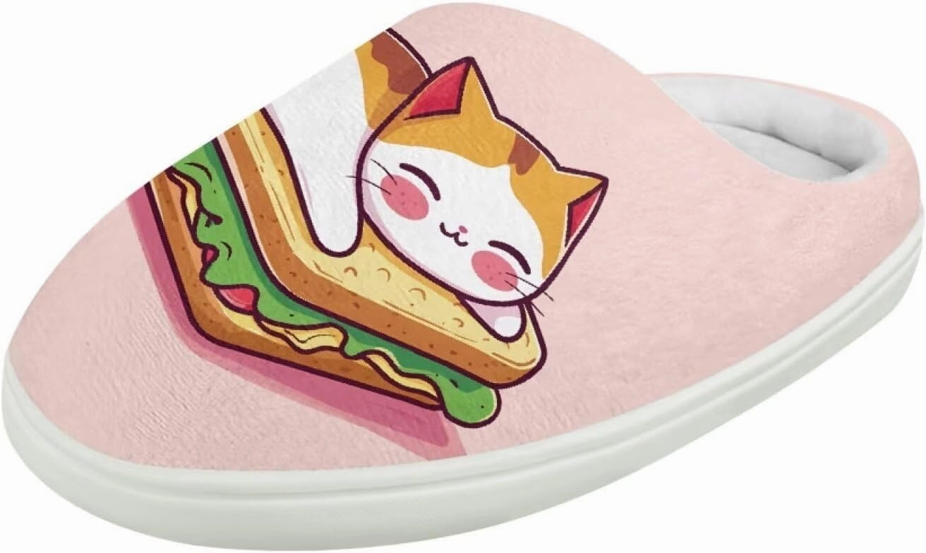 Kids Animals Cotton Slippers Warm Cozy Fuzzy Slippers Non-Slip Plush Outdoor Winter Slippers for Litter Kids US 9-15