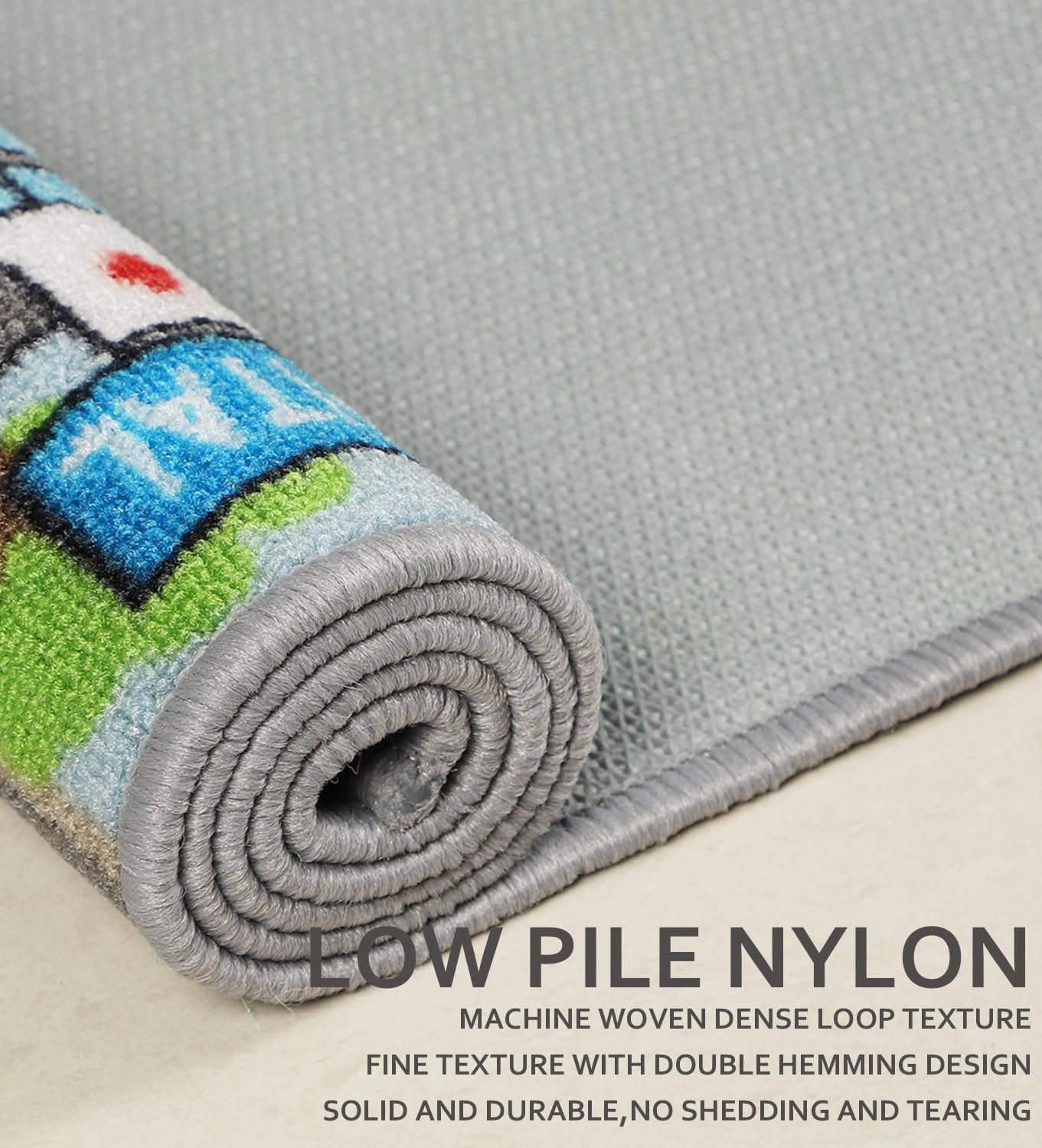Kids Carpet Playmat Rug 5'0''x6'6'', Kids Rugs for Bedroom, Non-Slip Town City Road Map Car Rugs for Kids Toy Cars, Track Carpet Play Rug for Playroom Classroom Decor (Sky Blue)