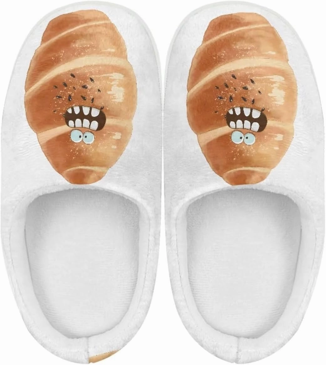 Kids Food Cotton Slippers Fuzzy Warm Cozy Slippers Breathable Fluffy Plush Outdoor Slippers for Litter Kid US 9-15