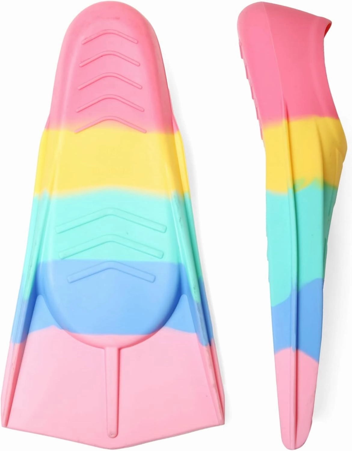 Kids Swim Fins, Short Blade Non-Slip Heel Pool Training Flippers for Youth Lightweight Design