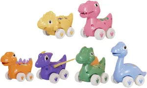 Kisangel 6pcs Pull-Back Dinosaur Car Toy Sliding Car Toys for Boys and Girls Educational Dinosaur Models for Cognitive Development Safe Lightweight Design for Home Travel Play