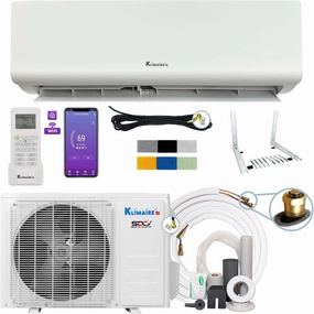 Klimaire Do-it-Yourself 12,000 BTU 19 SEER2 Mini Split Heat Pump Air Conditioner w/ 25-ft Pre-Charged Installation Kit - 115V