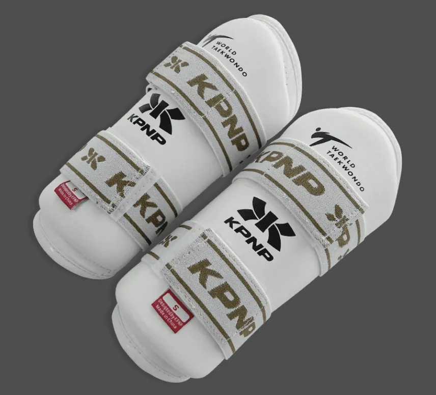 KPNP 'GII' Taekwondo Arm & Shin Guards Set - White/Black