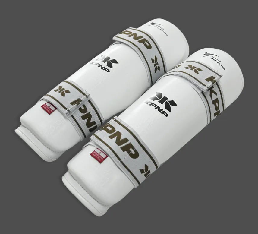 KPNP 'GII' Taekwondo Arm & Shin Guards Set - White/Black