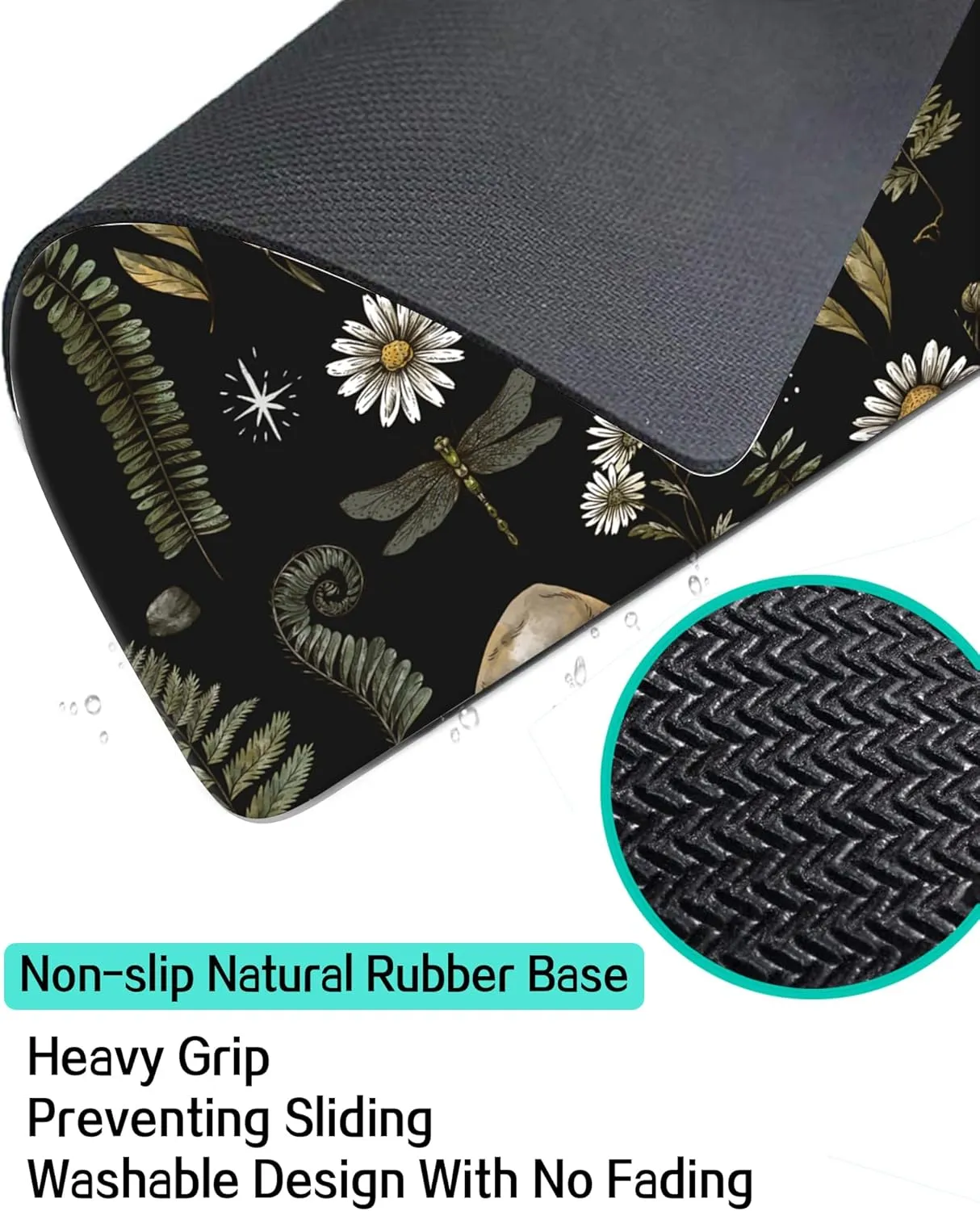Large Gaming Mouse Pad, Computer Mouse Mat, Funny Desk Pad Protector Decoration, Big Cute Desk Pad, Non-Slip Base 31.5 x 11.8 in Cute Boho Mushrooms