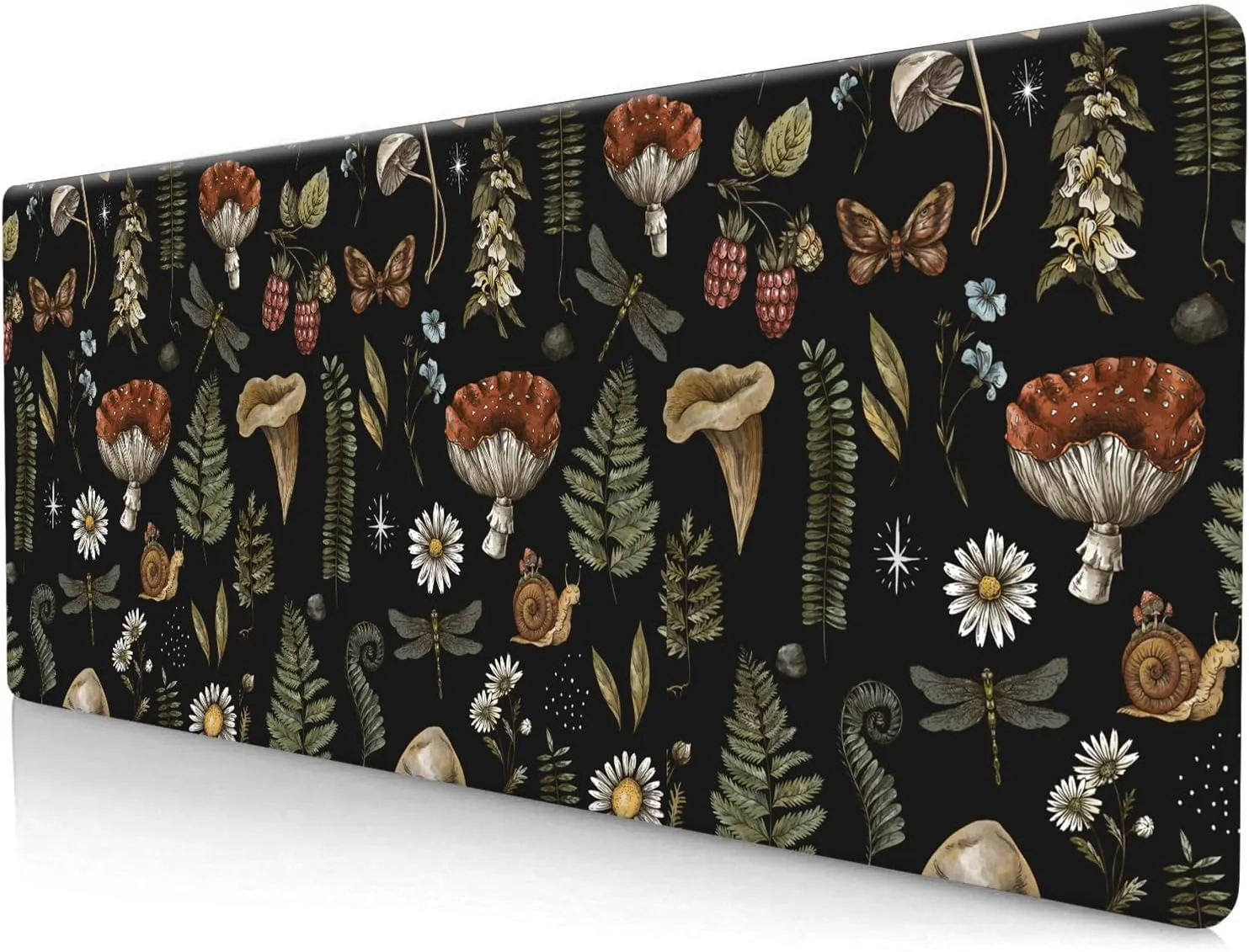Large Gaming Mouse Pad, Computer Mouse Mat, Funny Desk Pad Protector Decoration, Big Cute Desk Pad, Non-Slip Base 31.5 x 11.8 in Cute Boho Mushrooms