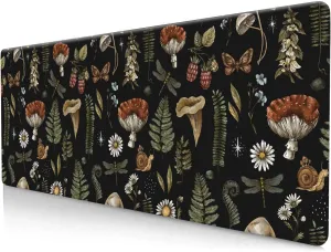 Large Gaming Mouse Pad, Computer Mouse Mat, Funny Desk Pad Protector Decoration, Big Cute Desk Pad, Non-Slip Base 31.5 x 11.8 in Cute Boho Mushrooms