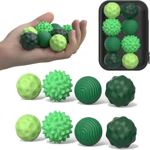 Large Magnetic Sensory Fidget Ball Toy, 8Pcs Silicone Sensory Stress Relief Toys for Adults, Teens with Autism, ADHD, Anxiety, Stocking Stuffers for Women Men Teen Gift (Green, Large)