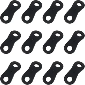 lasenersm 12 Pieces Cord Adjuster Tent Tensioners Guyline Cord Adjuster Rope Adjuster Aluminum Alloy Wind Rope Buckle 2 Hole Rope Guyline Adjuster for Tent Camping Hiking, Black