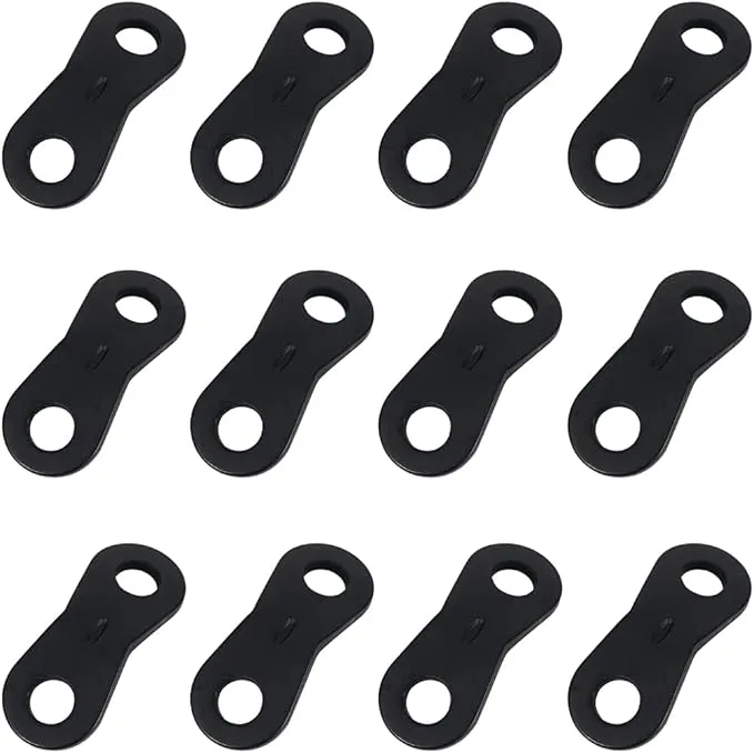 lasenersm 12 Pieces Cord Adjuster Tent Tensioners Guyline Cord Adjuster Rope Adjuster Aluminum Alloy Wind Rope Buckle 2 Hole Rope Guyline Adjuster for Tent Camping Hiking, Black