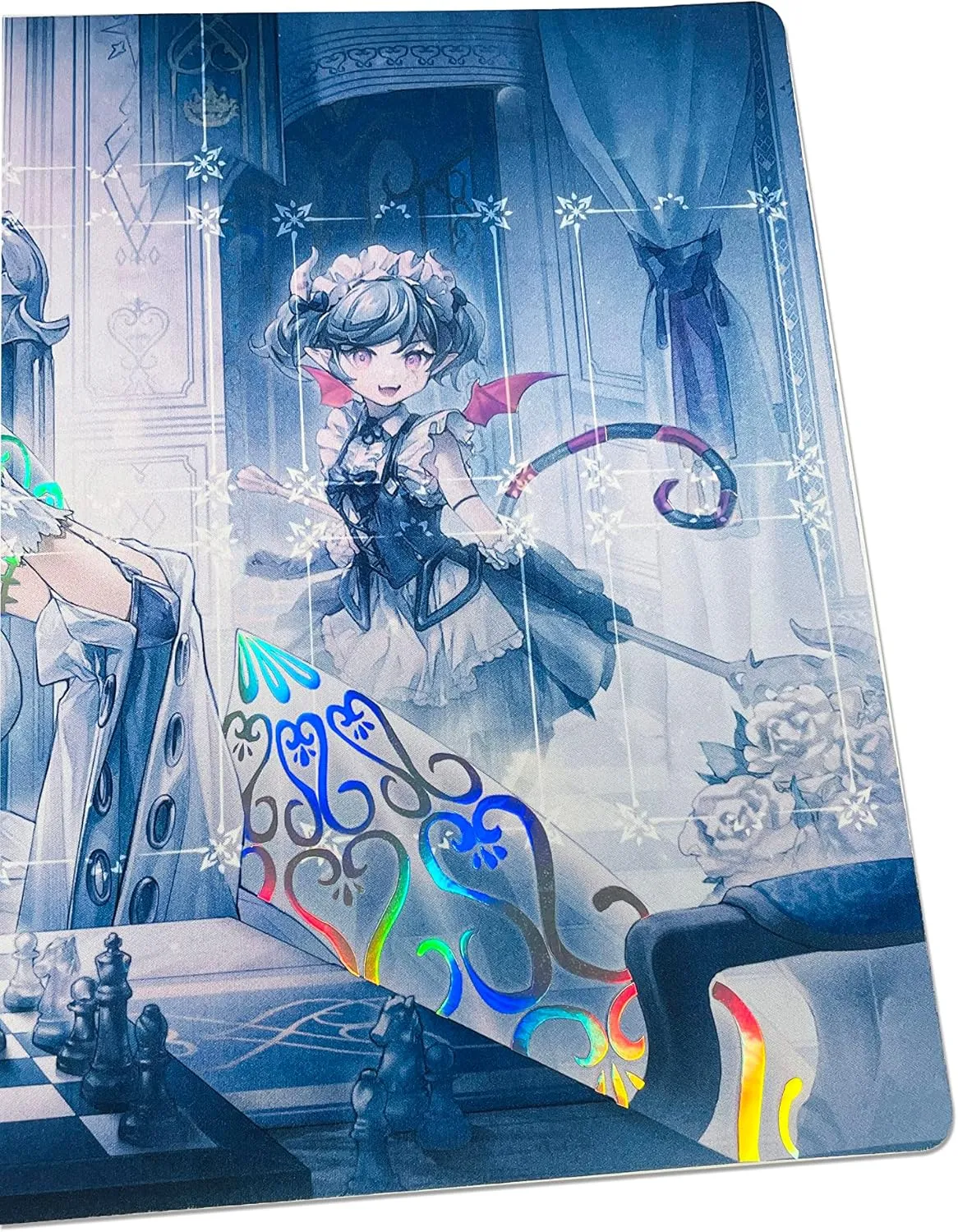 Laser Flashing/Holographic TCG playmat 14x24 inches Trading Card Game mat with Zones (A05)