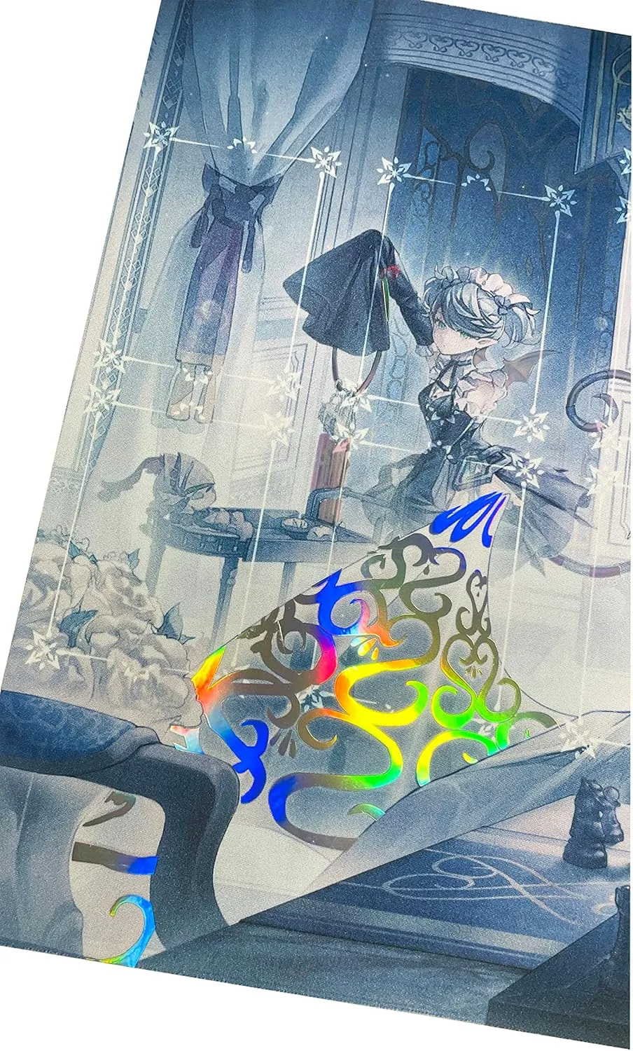 Laser Flashing/Holographic TCG playmat 14x24 inches Trading Card Game mat with Zones (A05)