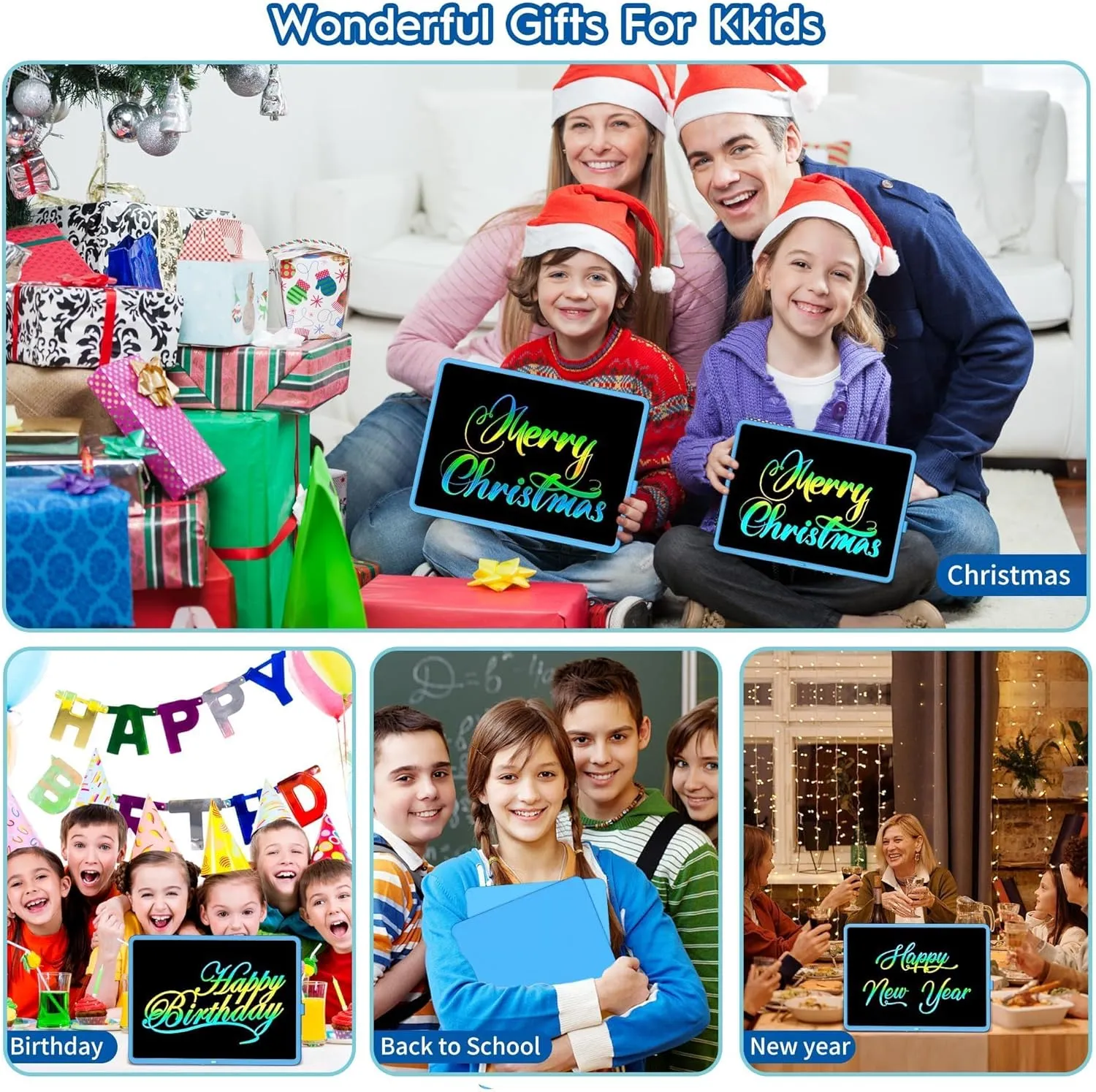 LCD Writing Tablet for Kids, 20 Inch Kids Drawing Pad, Rechargeable Doodle Board, Mess Free Colring Writing Tablet for Adults, Learning Toys for 3  Year Old Boys Girls Birthday Gifts