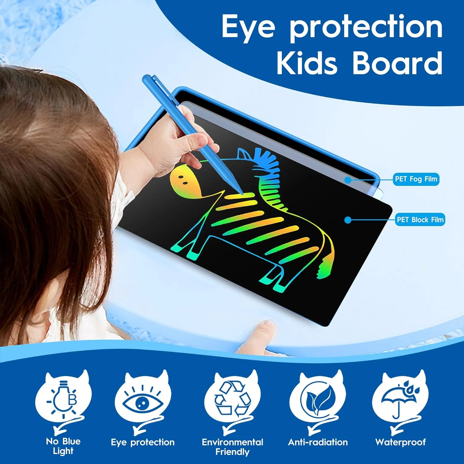 LCD Writing Tablet for Kids, 20 Inch Kids Drawing Pad, Rechargeable Doodle Board, Mess Free Colring Writing Tablet for Adults, Learning Toys for 3  Year Old Boys Girls Birthday Gifts