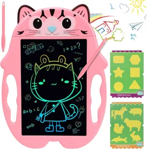 LCD Writing Tablet, SS Drawing Tablet for Kids 8.5" Colorful Screen Doodle Board Pad for 3 4 5 6 Years Old Boys Girls Gifts Education Toys Pink